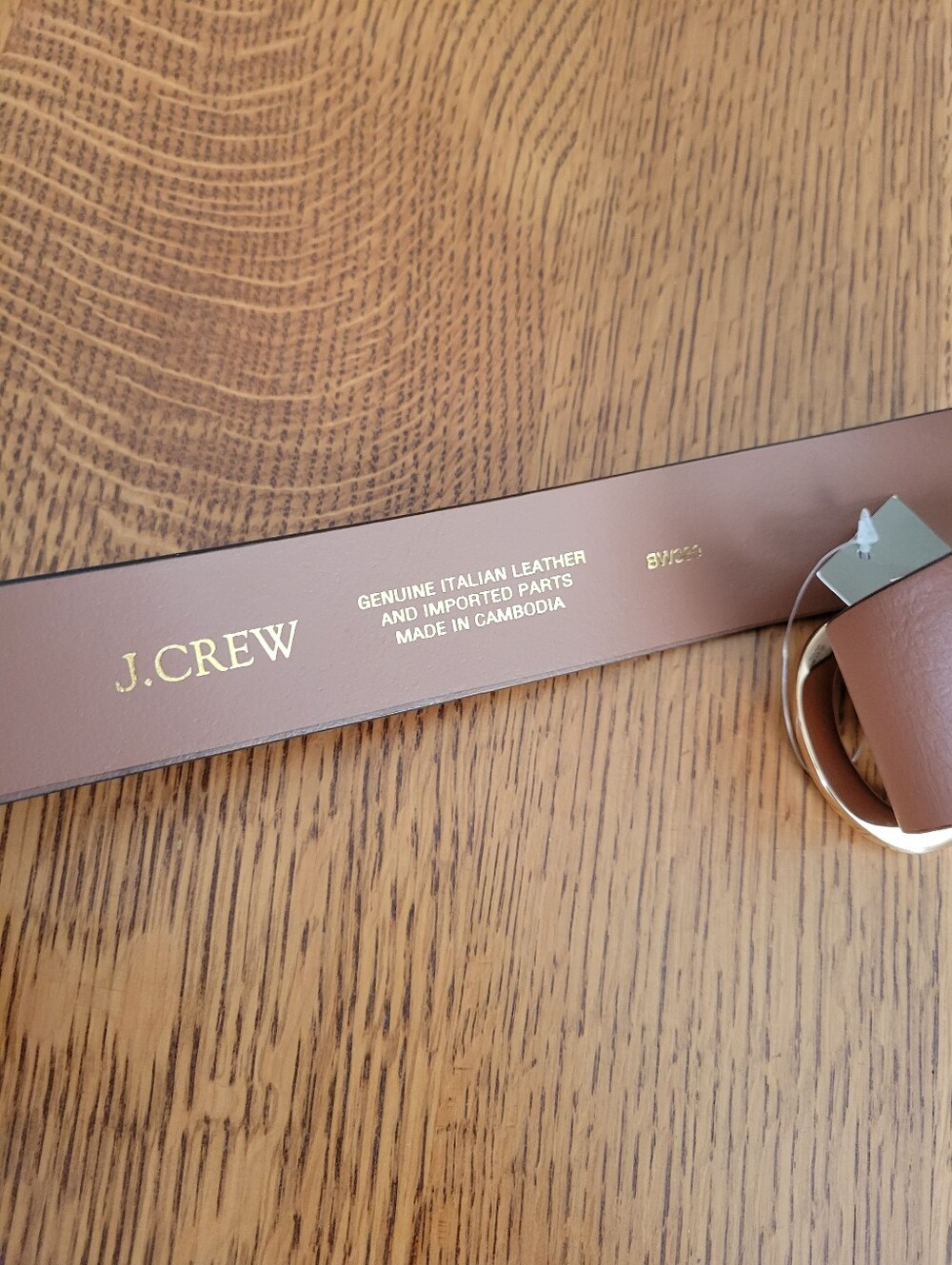 J. Crew Oval Buckle Belt in Italian Leather - Rich Toffee - Picture 9 of 11
